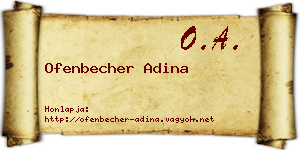 Ofenbecher Adina névjegykártya